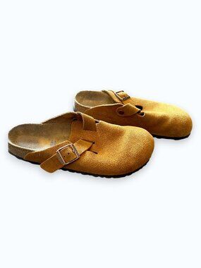 Birkenstock Boston Soft Footbed Suede Clogs Taupe EU 41 / US 10